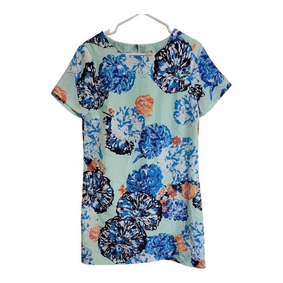 J.Crew Dress Womens Size 4 Multicolor Floral Shift Short Sleeve - Picture 1 of 6